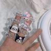 Pulsera de caricatura de Sanrio línea telefónica pequeña banda de goma para enviar a novias para enviar a novio cuerda para el cabello de doble uso femenina linda corazón de niña