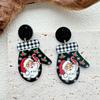 Pendientes acrílicos con forma de guantes de alce navideños creativos, pendientes de Papá Noel con dibujos animados, pendientes de diseño exagerado para mujer.