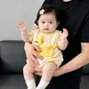 Mameluco de Verano Delgado de Manga Corta con Dibujos Animados Lindo para Bebé Ropa de Bebé Atuendo de Verano Mameluco Súper Lindo Traje para Gatear