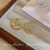Pendiente de personalidad de metal anillo de viento frío diseño de nicho temperamento europeo y americano pendientes retro en forma de C venta al por mayor