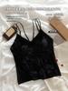 Nuevo camisole de terciopelo de cristal con espalda bonita para otoño e invierno, mujer con almohadilla en el pecho, copa fija, chica popular, pura, quiere chaleco base versátil