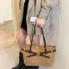 Bolsa Maillard retrô de camurça feminina 2026 nova bolsa tote de outono para o trabalho bolsa de ombro única de grande capacidade tipo balde