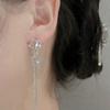 Aguja de plata S925 Corea del Sur estrella de diamantes completos borla larga temperamento de lujo ligero nicho diseño avanzado aretes