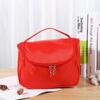 Bolso de mano de diseño simple en color sólido, bolsa de viaje portátil para cosméticos con cremallera, bolsa de lavado impermeable, bolsa de almacenamiento para momia