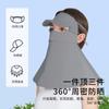 Máscara Protetora Solar de Seda Gelada de Verão Rosto Inteiro Feminina Proteção para Testa e Pescoço Respirável Máscara Anti-UV Aba de Chapéu Removível Kini Facial