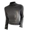 Camiseta Base de Cuello Alto Negro para Mujer, Primavera, Otoño e Invierno 2025 Estilo Nuevo, Gama Alta y Estilo Occidental, Top Cepillado que se Puede Usar por Fuera