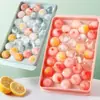 Molde de Cubos de Gelo de 33 Grelhas no Atacado de Fábrica com Tampa para Uso Doméstico, Bola de Gelo Redonda Esférica, Caixa de Cubos de Gelo, Fabricador de Gelo, Tiras de Gelo