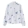 Atacado Outono 2026 Novo Estilo Europeu Roupas Femininas Decoração de Laço Estampa Floral Camisa 6475