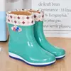 Botas de lluvia cortas para mujer, zapatos de agua para mujer, botas de lluvia para mujer, zapatos para mujer con suelas de goma, botas de agua de media caña para primavera y otoño, antideslizantes, impermeables para todas las estaciones
