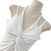 Camisola de Encaje Patchwork Estilo Chica Picante Deseo Puro para Mujer Verano 2026 Nicho Fruncido Retorcido Ajustado Top Corto