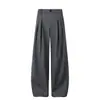 Primavera Otoño Invierno Silueta Línea A 3D Plisados Micro-acampanados Pantalones Estilo Occidental Unisex Corte Holgado Casual Versátil Modernos Pantalones de Pierna Ancha