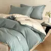 Conjunto de Roupa de Cama Simples de Algodão Puro de Quatro Peças, Lençol e Capa de Edredom 100% Algodão, Lençol e Capa de Edredom Modelo Novo 2026, Conjunto de Roupa de Cama de Três Peças