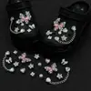 Girasol Dorado Cadena Verde Compatible con Crocs Lujo Ligero Flor de Zapato con Pedrería Hebilla de Zapato Accesorios Moda DIY Hebilla Decorativa