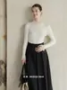 ES MODISH Nova Coleção Outono/Inverno: Suéter de Tricô Fashionável Estilo Francês com Design Falso de Duas Peças, Cor Sólida, Caimento Ajustado, para Mulheres