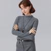 [Terciopelo de Yak] Suéter Casual y Sencillo de Punto con Cuello Semi-Alto y Rayas de Canalé para Mujer con Ropa Interior para Mujer