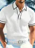 Amazon Europa Transfronterizo Hombre Nuevo Manga Corta Comercio Exterior Verano Hombre Transfronterizo Bloque de Color Raya Cuello Camisa Polo