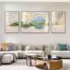 Arte Moderna Triptych Atmosfera Nórdica de Luxo Leve Pintura Decorativa para Sala de Estar Pintura de Parede de Fundo de Sofá Tripla de Parede