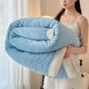 Manta Quilted Grossa de Veludo Leite Três Camadas para Cama, Quente Veludo Coral para Cochilo no Escritório Manta com Ar Condicionado