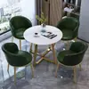 Escritório de Vendas Conjunto de Mesa e Cadeiras de Jantar de Luxo Leve Italiano Recepção de Lazer Casa Mesa Redonda Pequena Simples Moderna Mesa de Centro Pequena