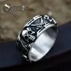 Acero Guerrero nuevo anillo de calavera estilo punk hip hop de acero inoxidable al por mayor anillo de doble guadaña de personalidad de acero de titanio