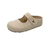 Zapatos Casuales Huecos de Verano Baotou para Mujer 2026 Nuevas Llegadas Versátiles Suela Gruesa de Vacaciones Slip-on Baotou Medias Zapatillas