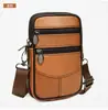 Bolsa de Celular de Couro Genuíno Estilo Novo Transfronteiriça, Bolsa de Cintura, Bolsa de Ombro, Bolsa Estojo para Cigarros, Porta-Moedas Transversal Masculino Retro para Uso Externo