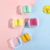 Estuche para Tapones para los Oídos a Prueba de Ruido PP con Tapa Caja Pequeña de Plástico Almacenamiento de Tapones para los Oídos y Tachuelas Caja Cuadrada Pequeña Transparente Caja Pequeña de Plástico