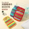 Toalla de baño de doble cara para hombres y mujeres, cepillo para la espalda, guantes de baño, exfoliación fácil, herramienta de baño de arena gruesa, sin dolor