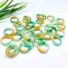 Anillo de Jade Amarillo de Moda, Accesorio de Joyería de Jade, Anillo de Jade Ba Shan, Banda de Anillo Amarillo-Verde, Anillo de Jade Tratado con Calor al por Mayor
