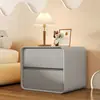 Mesita de noche pequeña multifuncional de madera maciza estilo crema para dormitorio, simple, moderna, creativa, minimalista, de alta gama, lujo ligero, con almacenamiento