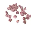 Punto Hecho a Mano Rosa Pequeña de 1 cm con Hojas, Accesorios para el Cabello de Camelia Pequeña, Decoración para Ropa, Flores Pequeñas, Decoración Mini para Uñas