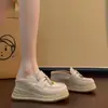 Mocasines de Moda Trendy 2026 de Suela Gruesa Estilo Coreano para Mujer, sin Cordones, Lazo, que Aumentan la Altura, Casuales, Versátiles, Zapatos Perezosos