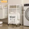 Prateleira de Armazenamento Multifuncional de Múltiplas Camadas Móvel para Roupas Sujas com Rodinhas Cesto de Armazenamento para Roupas Sujas Armazenamento de Banheiro Prateleira de Armazenamento