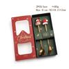 Colher de Natal terno Natal aço inoxidável utensílios de mesa colher de café garfo de frutas desenho animado boneca de Natal colher colher garfo