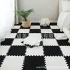 Alfombra de Piso Minimalista Patchwork Color Crema para Dormitorio, Felpudo Fácil de Limpiar para Uso Doméstico, Alfombra para Gatear Antideslizante y con Aislamiento Refrescante