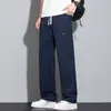 Pantalones casuales de algodón puro con múltiples bolsillos para hombre, nuevos para primavera y verano, rectos, holgados, de pierna ancha, pantalones de trabajo, pantalones de marca de moda para hombre