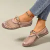 Sandalias de Talla Grande para Mujer de Comercio Electrónico Transfronterizo 2026 Primavera Verano Nuevas Punta Redonda Malla Hueca Estilo Europeo Americano Sandalias Planas