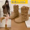 Botas de Caña Media Adelgazantes con Hebilla Retro Apiladas para Mujer 2026 Otoño Nuevas Botas Martin de Suela Gruesa Botas Vaqueras Occidentales