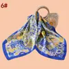 Bufanda Cuadrada para Mujer de 70 cm Estilo Nuevo con Estampado de Limones Frescos, Bufanda de Seda, Gasa Satinada, Bufanda de Fábrica Fuente Mayorista