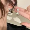 Pendientes de aro de bola cepillada retro para mujer 2024 nuevas explosiones pendientes grandes moda temperamento cara delgada pendientes