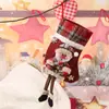 Meias de Natal de Linho Tridimensional Desenho Animado de Natal Saco de Presente de Natal Pingente de Árvore de Natal Saco de Presente de Natal