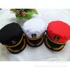 Gorra azul marino al por mayor, gorra coreana, gorra clásica negra, roja y blanca para actuaciones en el escenario, gorra de capitán, gorra de uniforme