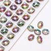 Contas de cristal de olho de boi prensado com furo médio de 9X12MM, galvanizadas, coloridas, acessórios para roupas, cortina de contas soltas, material de contas soltas