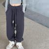 Pantalones Casuales de Encaje Estilo Coreano para Niñas, Casuales y Elegantes, Color Puro, Pierna Ancha, Leggings, Nueva Moda Otoño 2024