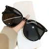 Gafas de Sol Grises de Moda Estilo Coreano 2026 con Montura Redonda Grande que Hacen que el Rostro Parezca Más Pequeño, Gafas de Sol Protección Solar Estilo Urbano con Envío Gratis C