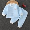 Traje Térmico para Bebé Primavera y Otoño Engrosado Algodón Puro Recién Nacido Niño y Niña Ropa Interior de Otoño e Invierno para Bebés Ropa de Otoño para Niños y Pantalones Largos