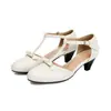 Nuevas sandalias de verano de tacón alto de talla grande con hebilla, tacón medio, punta redonda, sandalias de moda casual de color liso, sandalias de tacón de aguja transfronterizas