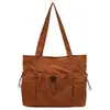Bolsa de Lona Grande Capacidade Feminina 2026 Novo Estilo Moda Casual Ombro Único de Mão Bolsa Tote para Estudante Aula Deslocamento