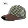 Boné de Baseball de Moda Coreana para Mulheres, Versátil, com Padrão Pied-de-Poule e Aba Rígida, Boné de Sol Retrô para Homens