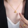 Moda Pendente Simples de Personalidade Nicho Geométrico em Forma de Gota Brilhante Estilo Casual Versátil Colar Banhado a Ouro em Aço Titânio